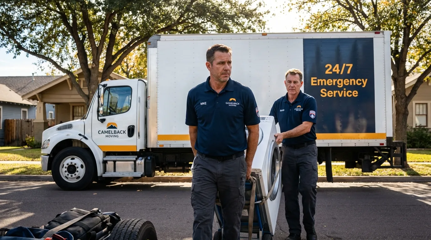CamelBack Moving crew loading furniture in Newport Beach, CA